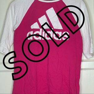 Pink & White Adidas Top